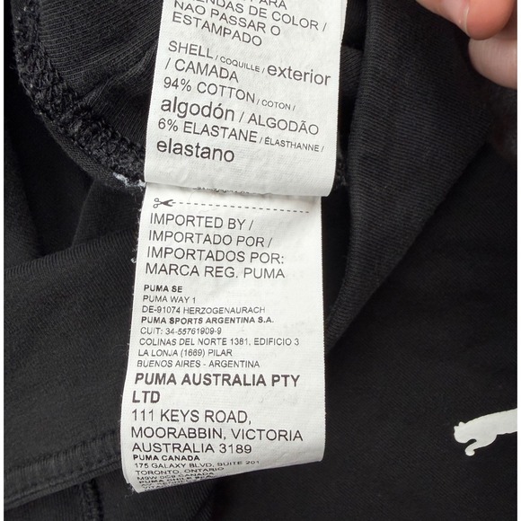 Puma Women's L Large Black High Rise Graphic Logo Leggings Activewear Pants - Picture 5 of 7